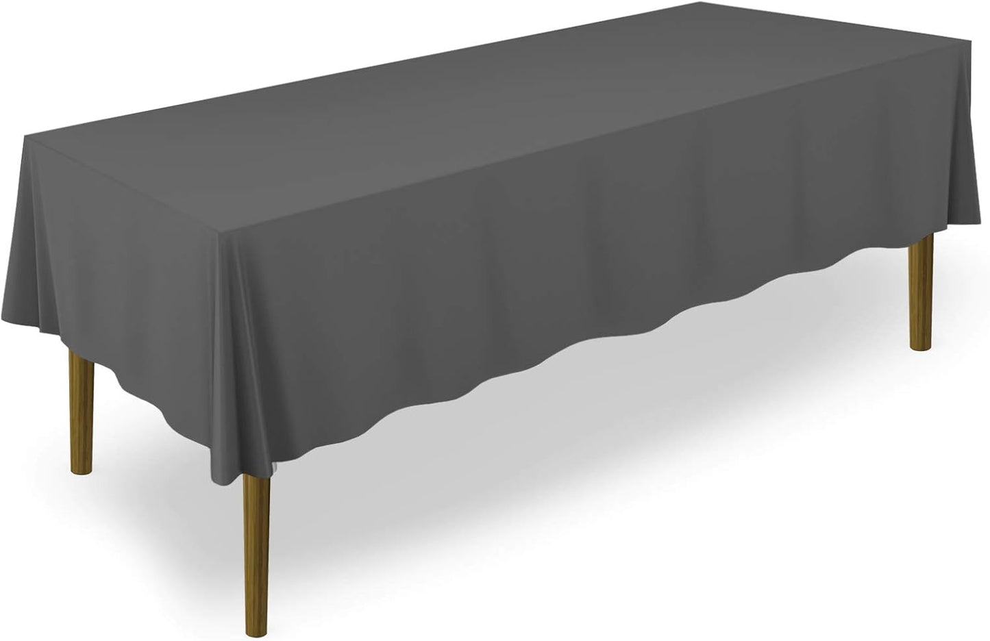 Lann's Linens - 10 Premium 60" x 126" Tablecloths for Wedding/Banquet/Restaurant - Rectangular Polyester Fabric Table Cloth - Dark Gray