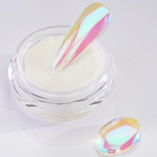 Pretty Diva Mermaid Chrome Nail Powder, Aurora Iridescent Chrome Powders for Nails Unicorn Nail Chrome Mica Powder, Nail Art Glitter Decoration for Home DIY Salon Manicure Pigment