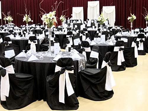 Obstal 50 PCS Satin Chair Sashes Bows for Wedding Reception- Universal Chair Cover Back Tie Supplies for Banquet, Party, Hotel Event Decorations