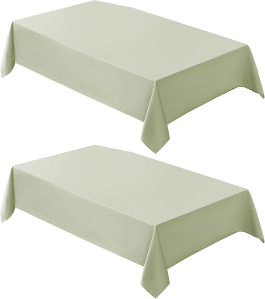 VidaFete Tablecloth 2 Pack60*120inch Rectangle Table Cloth Polyester, Stain Wrinkle Resistant Polyester Dining Table Cover for Kitchen Dinning Party Wedding Rectangular Buffet Decoration(Sagegreen)