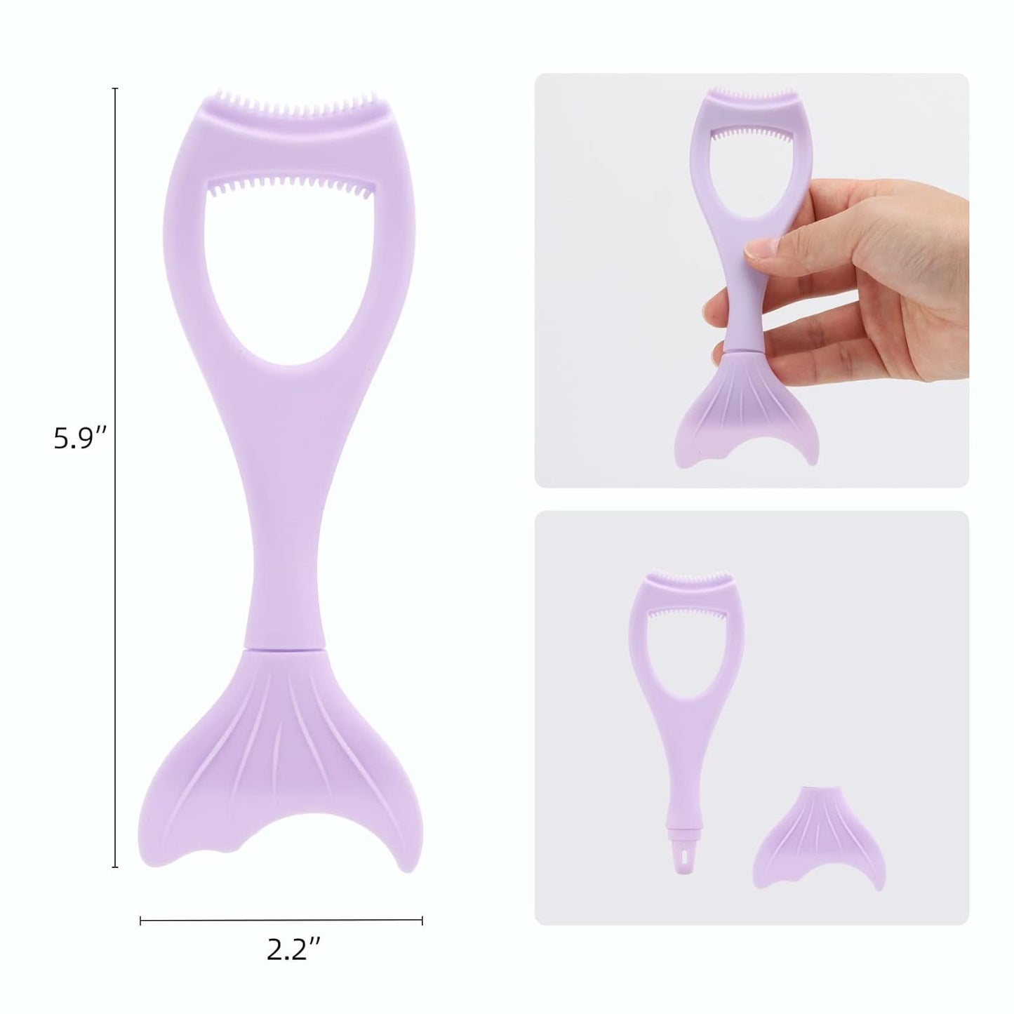 Tbestmax 2 in 1 Mascara Eyeliner Guard, Silicone Mascara Lash Shield Applicator, Eyelash Comb Purple 2 Pcs