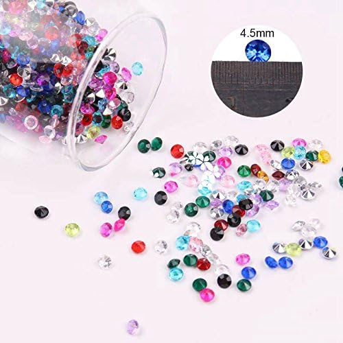 10000 pcs/Pack Wedding Table Scatter Confetti Crystals Acrylic Diamonds Vase Fillers 4.5 mm Rhinestones for Wedding, Bridal Shower, Vase Beads Decorations (AB Clear)