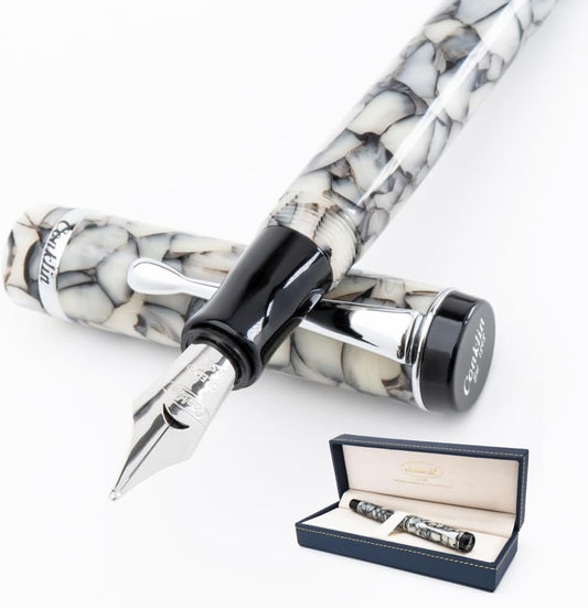 Conklin Duragraph Fountain Pen Cracked Ice - Extra Fine Nib, Precision Writing Instrument with Unique Design