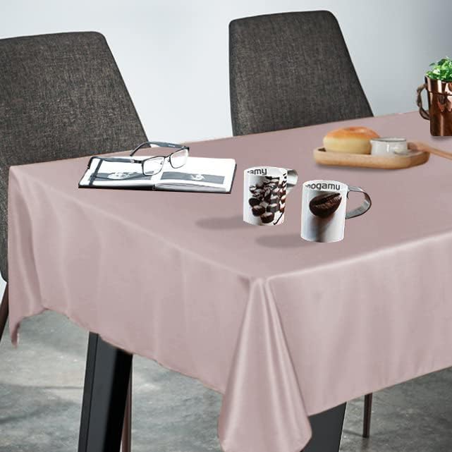Fitable Rectangle Tablecloth Stain and Wrinkle Resistant Washable Polyester Table Cloth for Buffet Parties and Camping (60x102 inch, Blush)