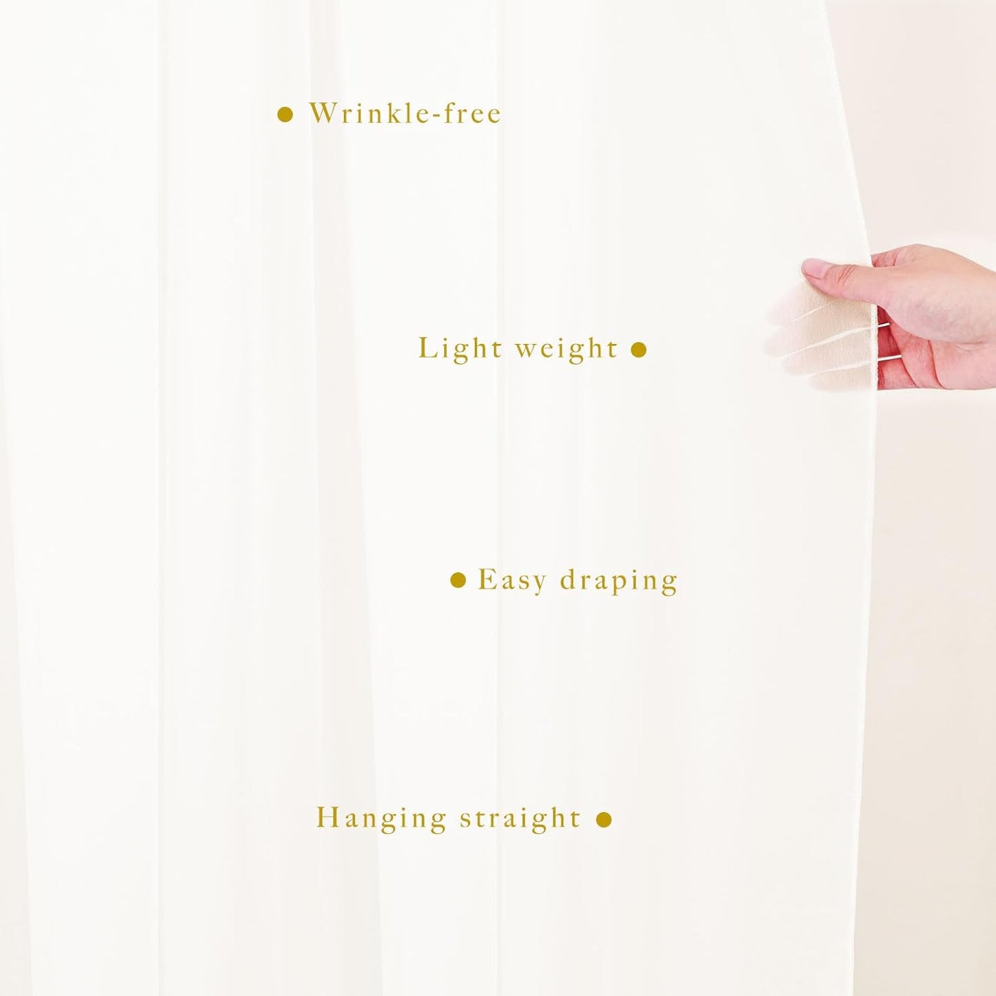 Wedding Arch Draping Fabric 4 Panels 20Ft length x 28" width Ivory Arch Drapes Chiffon Fabric Sheer Curtains Backdrop for Party Bridal Ceremony Ceiling Decor Wedding Stage Reception Decorations