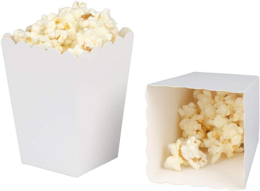 YESON White Popcorn Boxes Mini Paper Popcorn Box for Party,Pack of 36