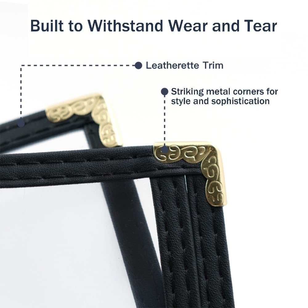 Goodsmart Restaurant Menu Covers - 25 Pack Black 8.5" x 11", 4-Page/8-View, Side-Loading Vinyl Menu Holders with Clear Sleeves, Double-Stitched, Leather-Style Café Covers, Morning Menu Homeschool