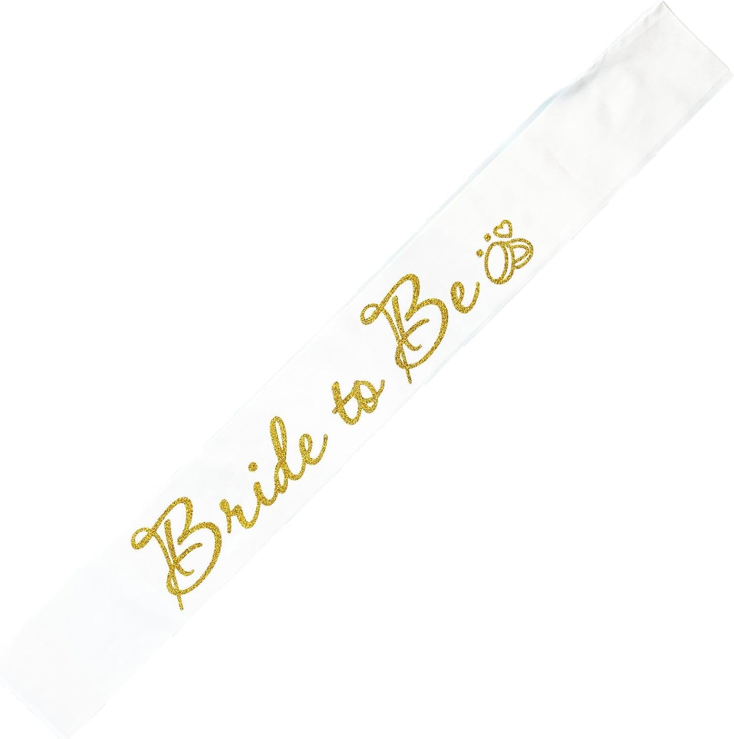 White Bride to Be Sash for Bridal Shower Bachelorette Party Wedding Hen Party Decorations Engagement Gifts Favors Miss to Mrs Sash with Glitter Letter Gold