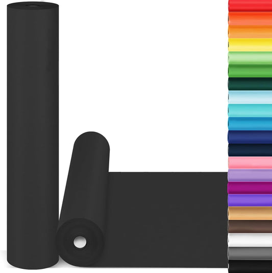 Black Wrapping Paper, 15"×900" (75FT) Art Paper Craft Kraft Paper Roll for Poster Bulletin Board, Construction Paper Roll for Father?™s Day Men Birthday Valentines Halloween Bouquet Flower Packing