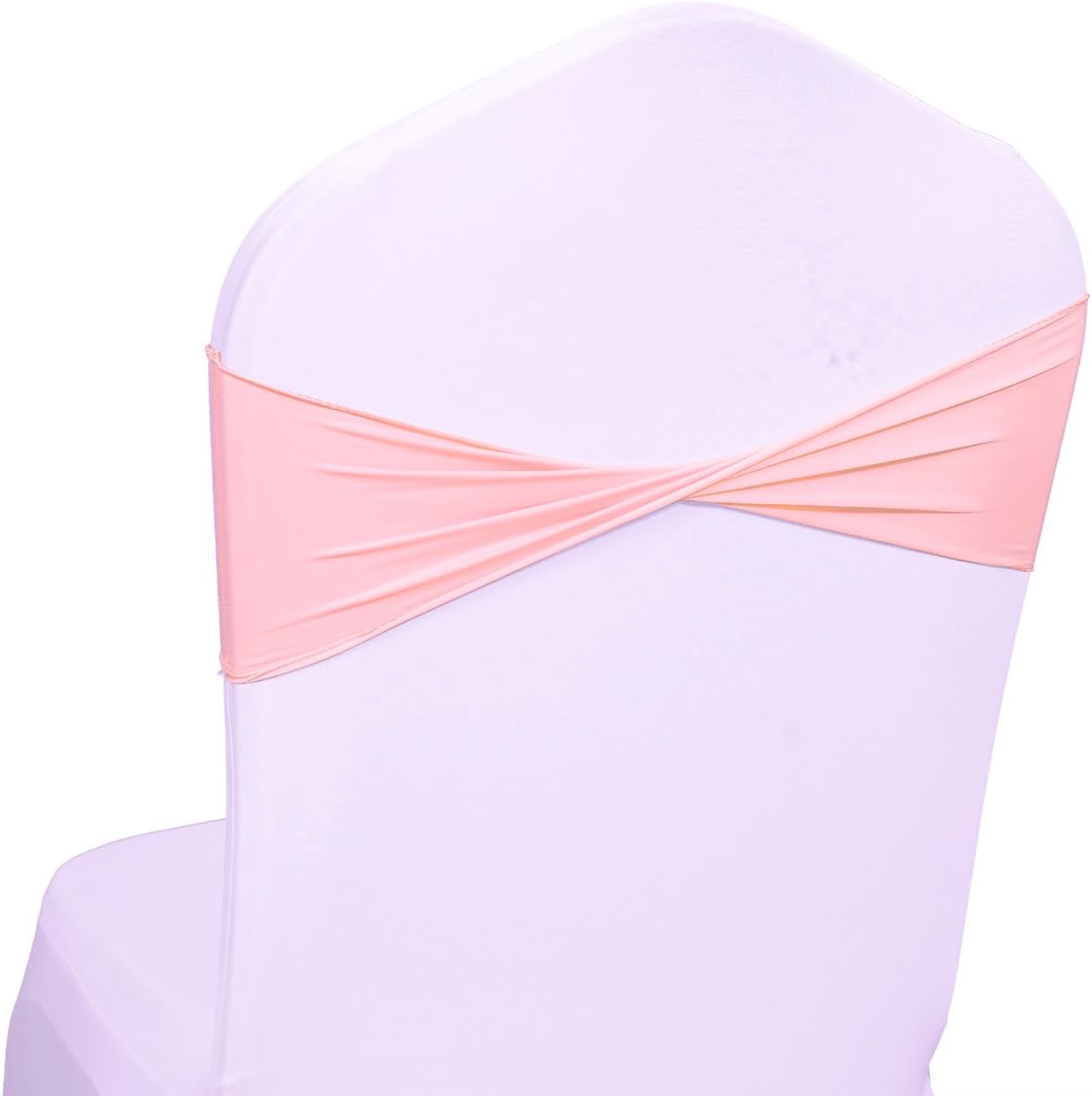 VDS Pack of 25 PCS | Dusty Rose | Spandex Chair Sashes Bows Without Buckle | Stretch Elastic Banquet Universal Folding Chair Band Tie with for Wedding Party Conference Celebration Event Decoration