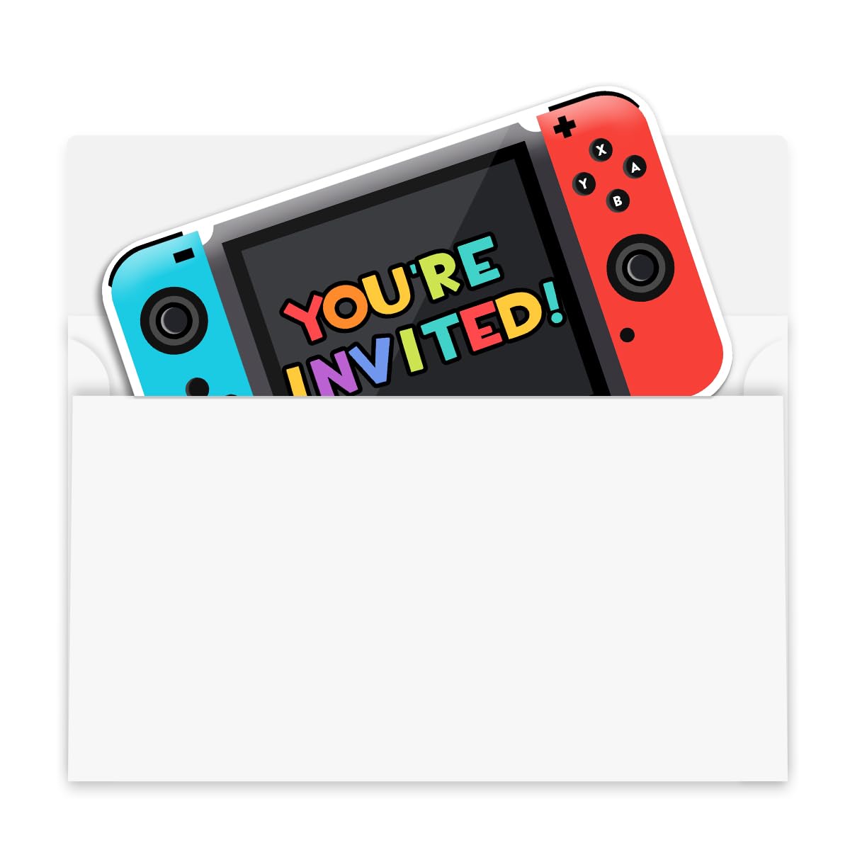 Yangmics Direct Video Gamer Birthday Party Fill In Invitations, Video Game Party Invitations