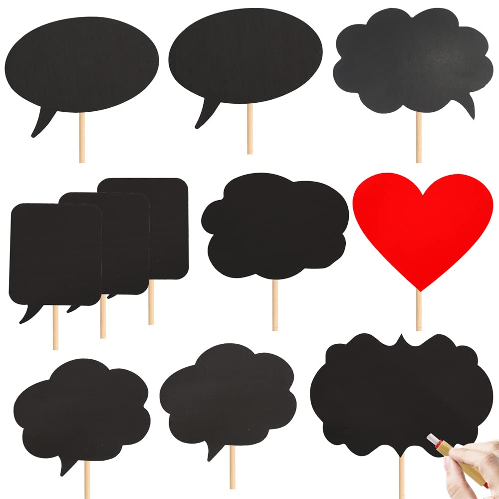 Tvorvik Large Blank Photo Booth Props, 11Pcs Party Props Signs Decorations