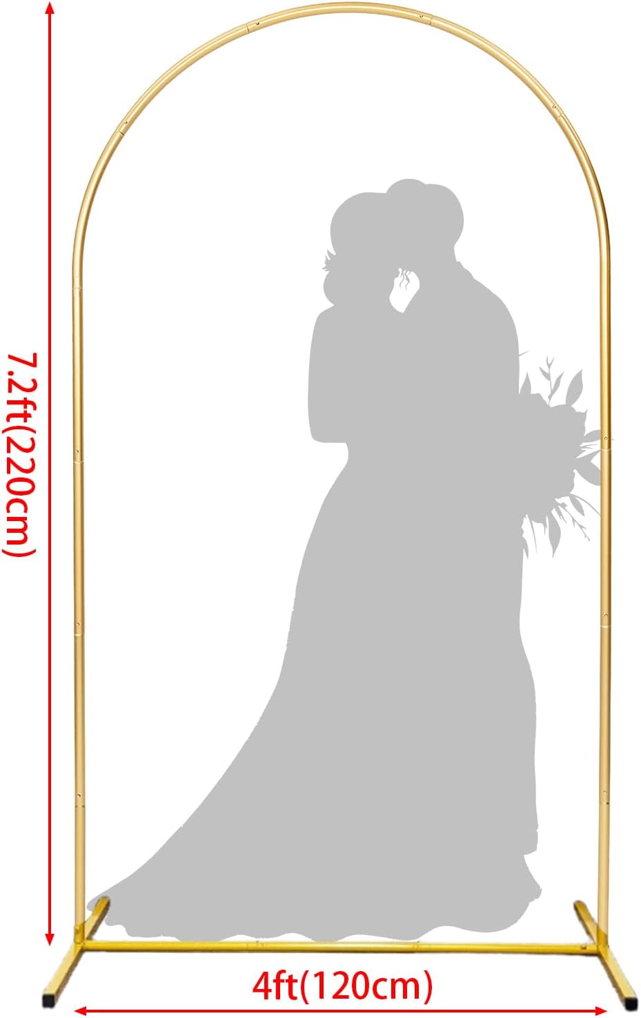 Wedding Arch Backdrop Stand Chiara Backdrop Stand 7.2 x 4 FT Wedding Arches for Ceremony Golden Arch Wall Bridal Archway Metal Party Decoration