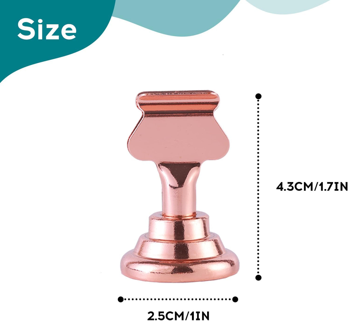 Urban Deco 16PK Table Number Holders Place Card Holders 1.7 Inch Table Card Holders Steel Card Holders for Photos, Food Signs, Memo Notes, Weddings, Restaurants, Birthdays(Rose Gold)