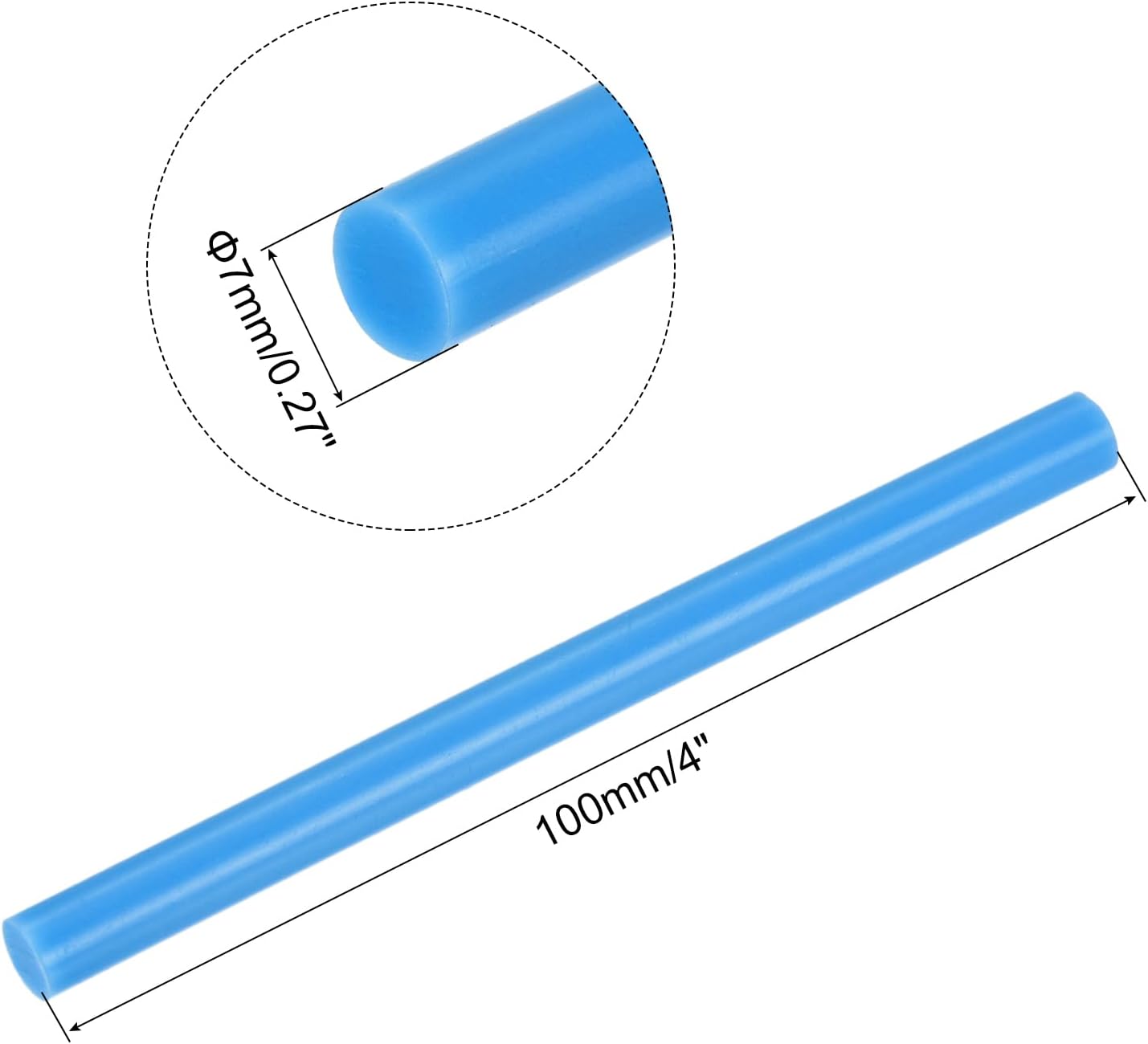 uxcell 20pcs Hot Glue Sticks for Glue Gun 7mm/0.27-inch x 4-inch Mini Hot Melt Adhesive Glue Stick Sky Blue