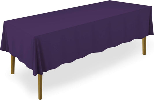 Lann's Linens - 10 Premium 60" x 126" Tablecloths for Wedding/Banquet/Restaurant - Rectangular Polyester Fabric Table Cloth - Purple