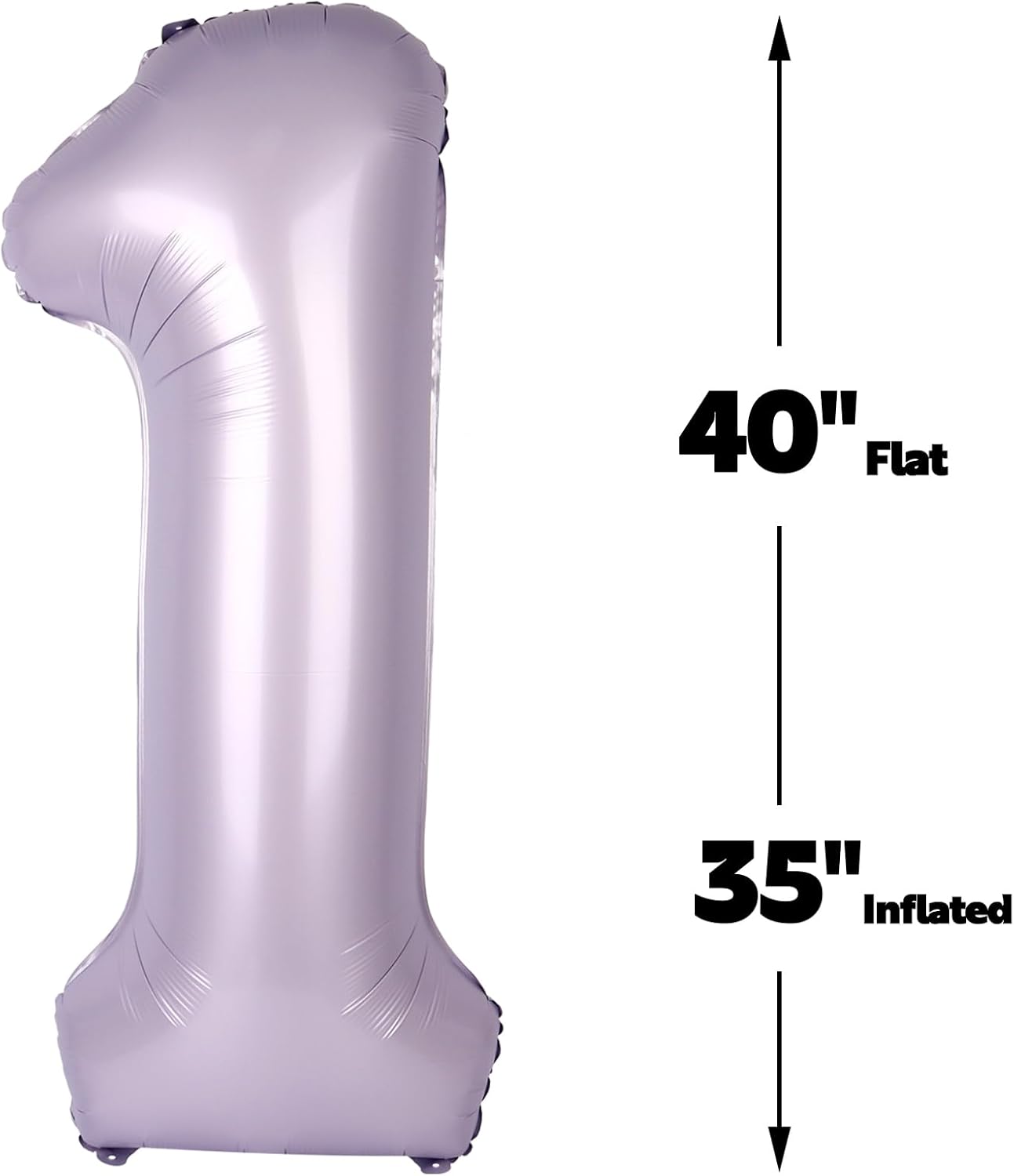 Lilac Number 1 Balloon 40 inch, Number 1 Birthday Balloons for Boy Girl, Lavender Foil One Balloon for 1st 10 11 12 16 18 Birthday Party, Anniversary Celebration Numbers Decorations