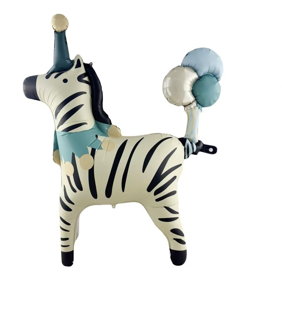 GELOUBO Circus Theme Party Balloons Set, 5PCS Large Standing animal Balloons – Clown, Lion, Sea