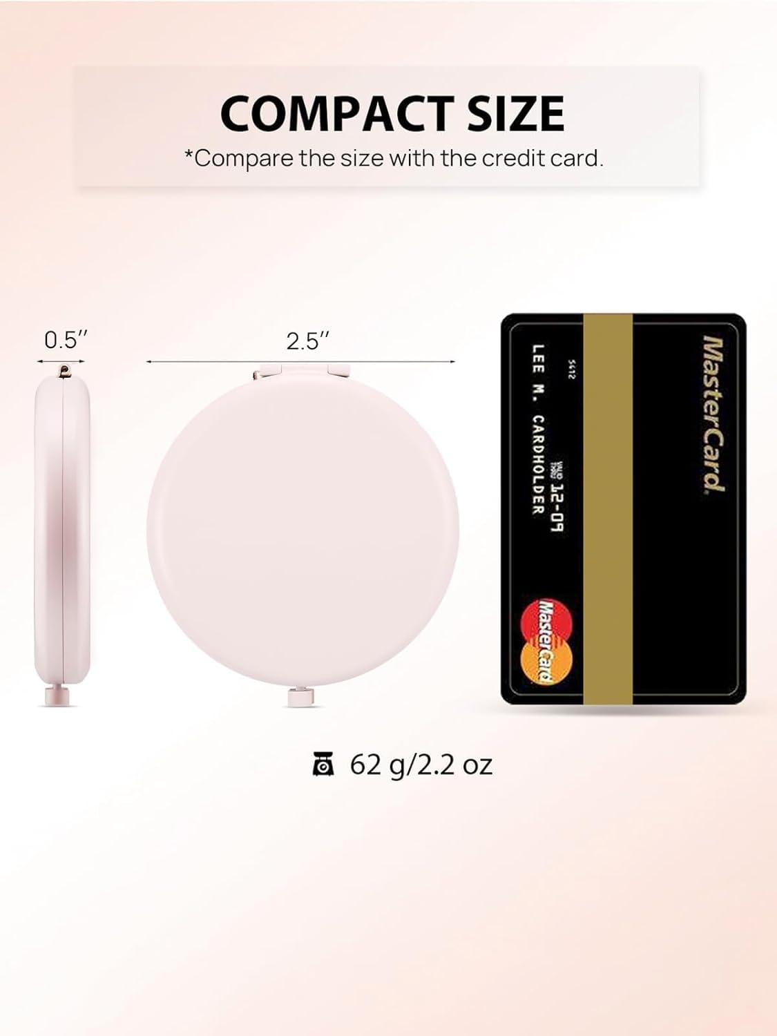 Compact Mirror Bulk, Set of 100 Double-Sided 1X/2X Magnifying Metal Pocket Makeup Mirrors(Round, Pink Marshmallow)