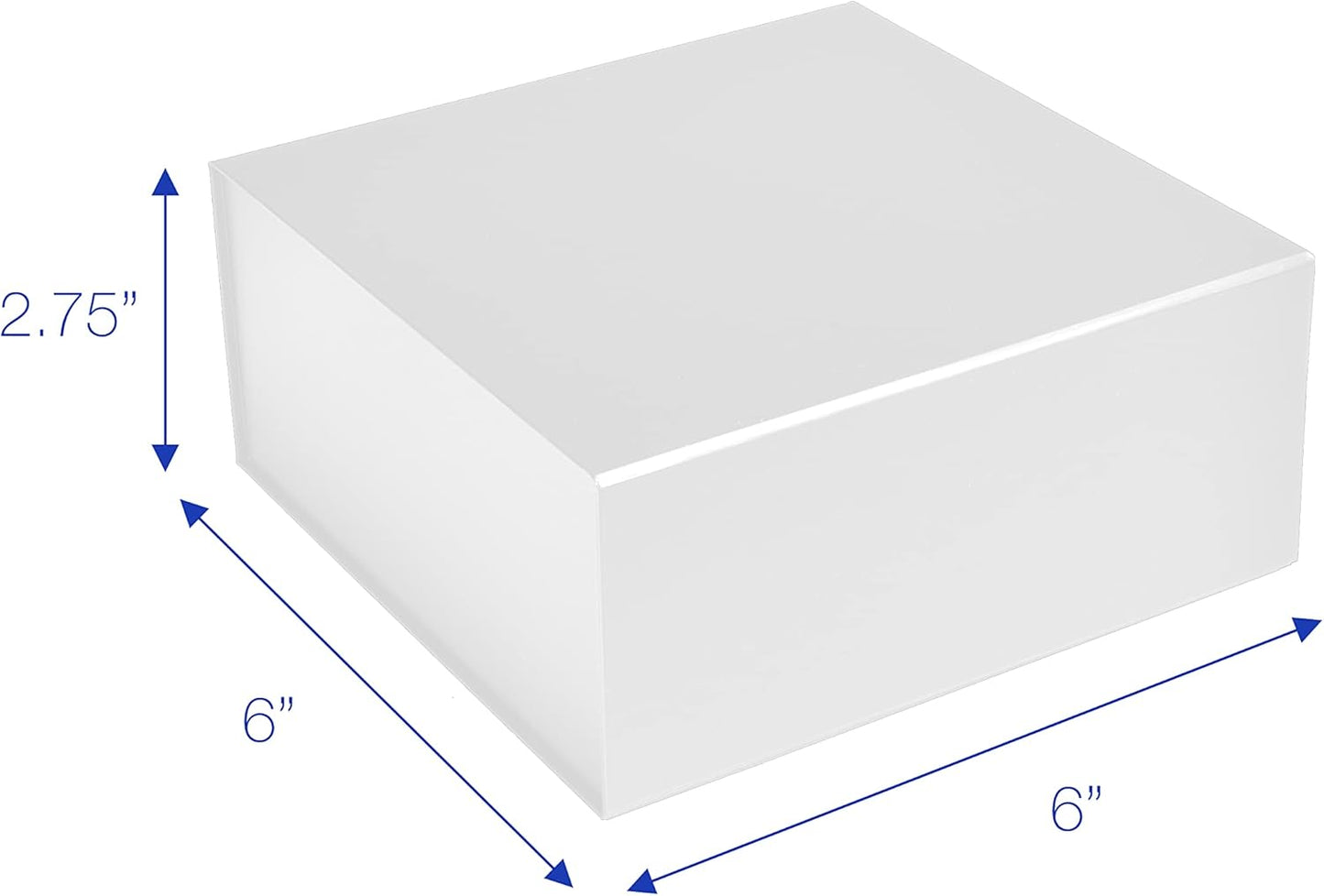 CECOBOX - Gift Boxes with Lids for Presents 6"x6"x2.75" - Matte, Collapsible Magnetic Closure Gift Box - Groomsmen & Bridesmaid Proposal Boxes, Wedding, PR, Birthdays, Holidays (White)