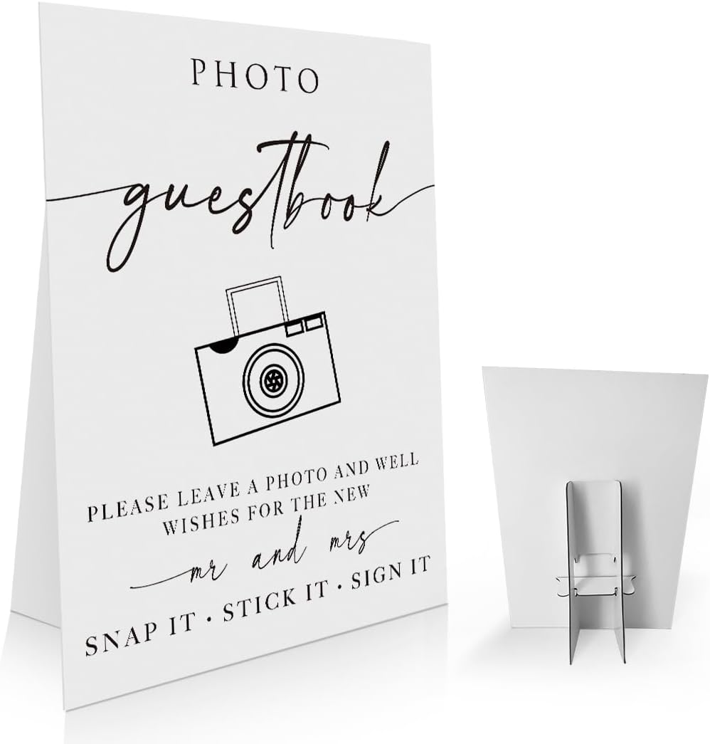 Wedding Photo Guestbook Sign 8 x 11 Inch, Photo Guest Book Sign, Photo Minimalist Wedding Sign, Reception Signage, Snap It Sign, Modern Wedding Sign WDS19