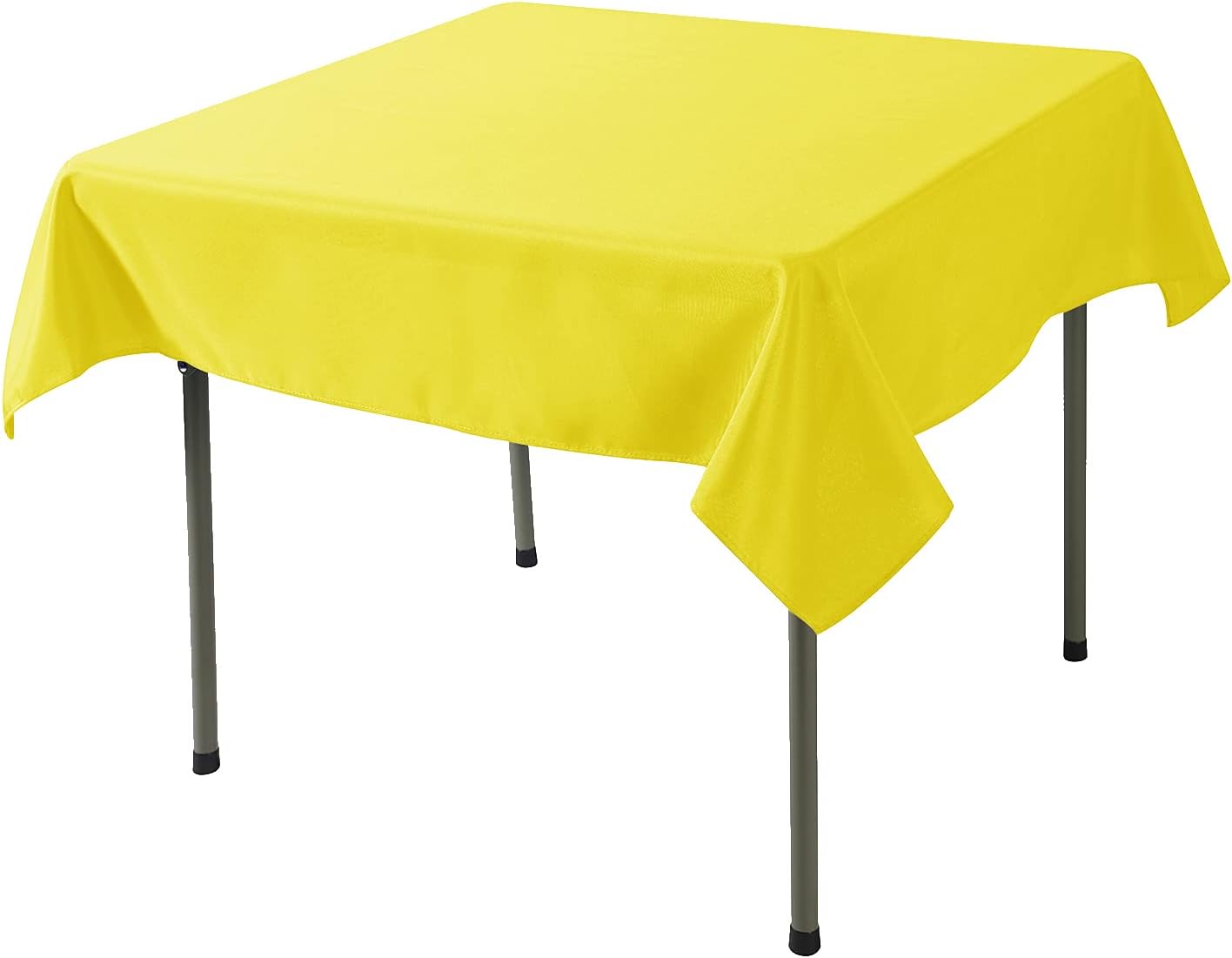 Cupuamon Square Tablecloth 52x52 inch Washable Polyester Fabric Table Cloth for Wedding Party Dining Banquet Decoration（52x52,Yellow）