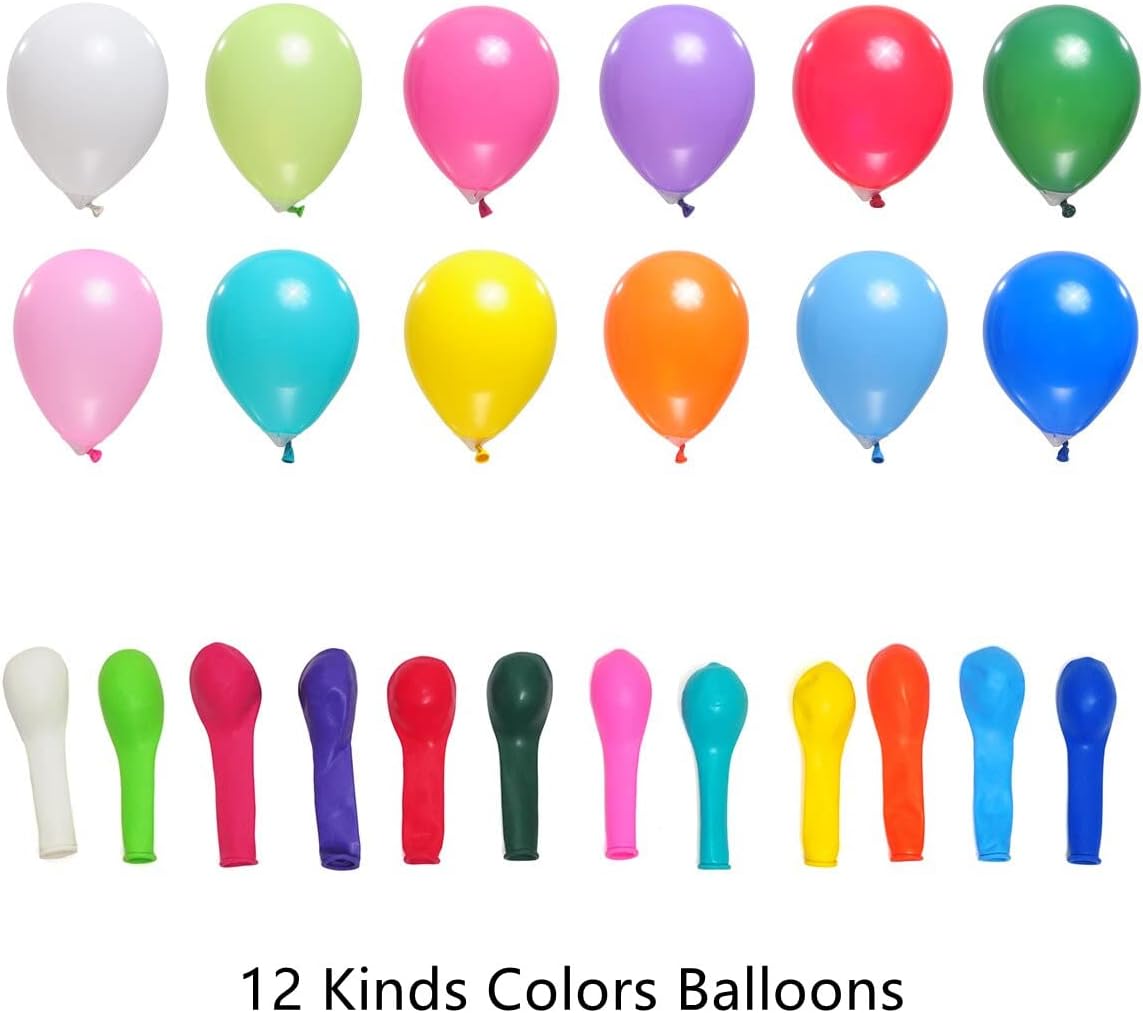 400 Pack Rainbow Balloons - 5 Inch Assorted Colors Mini Latex Helium Balloons Bulk (12 Kinds)