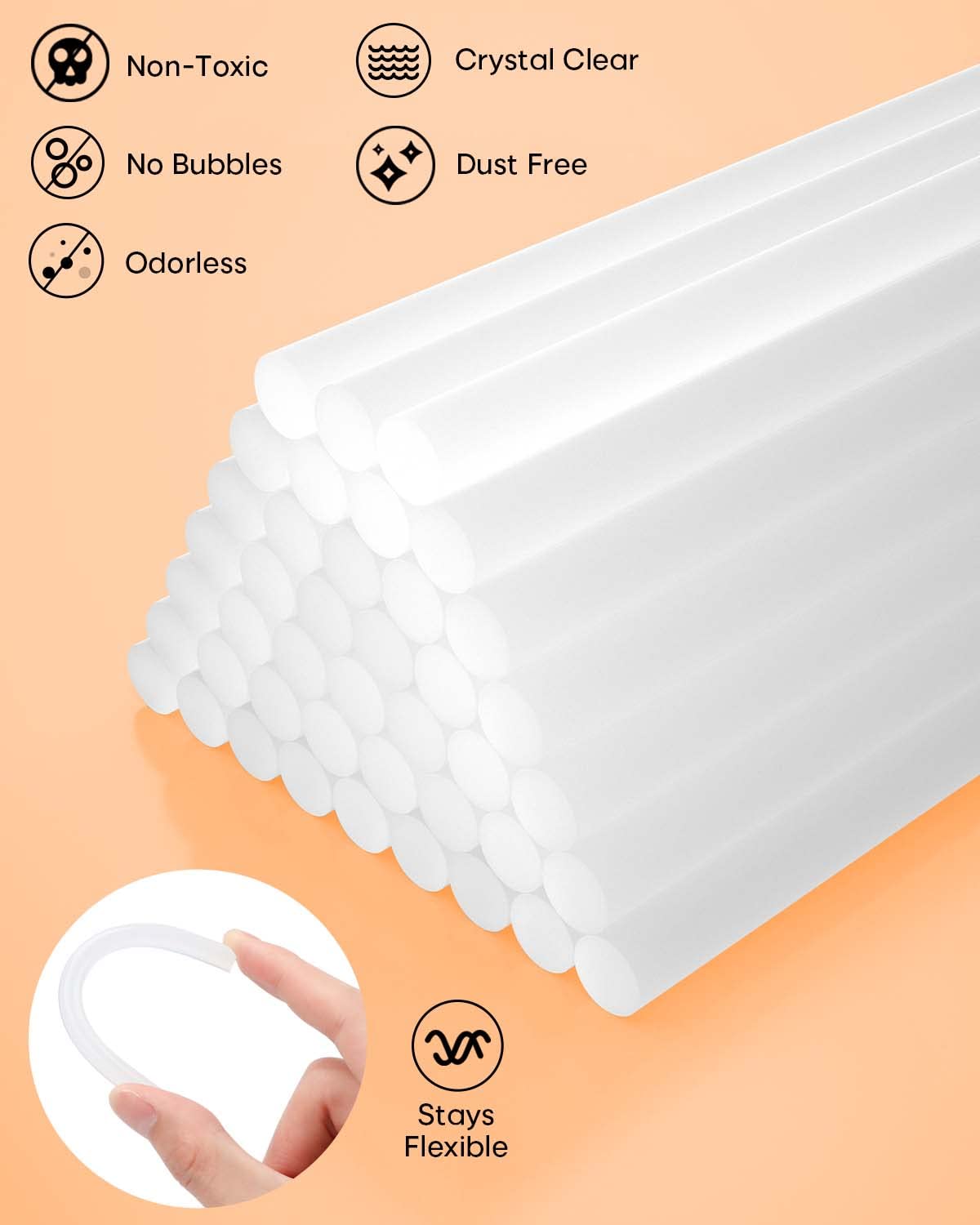 SHALL Full Size Hot Glue Sticks, 0.43??Dia x 4??Long, 120-pack Clear Hot Melt Glue Gun Sticks for All-Temp Glue Guns, Multipurpose for Kids Adults DIY Art Craft Sealing Repairing Festival Decoration