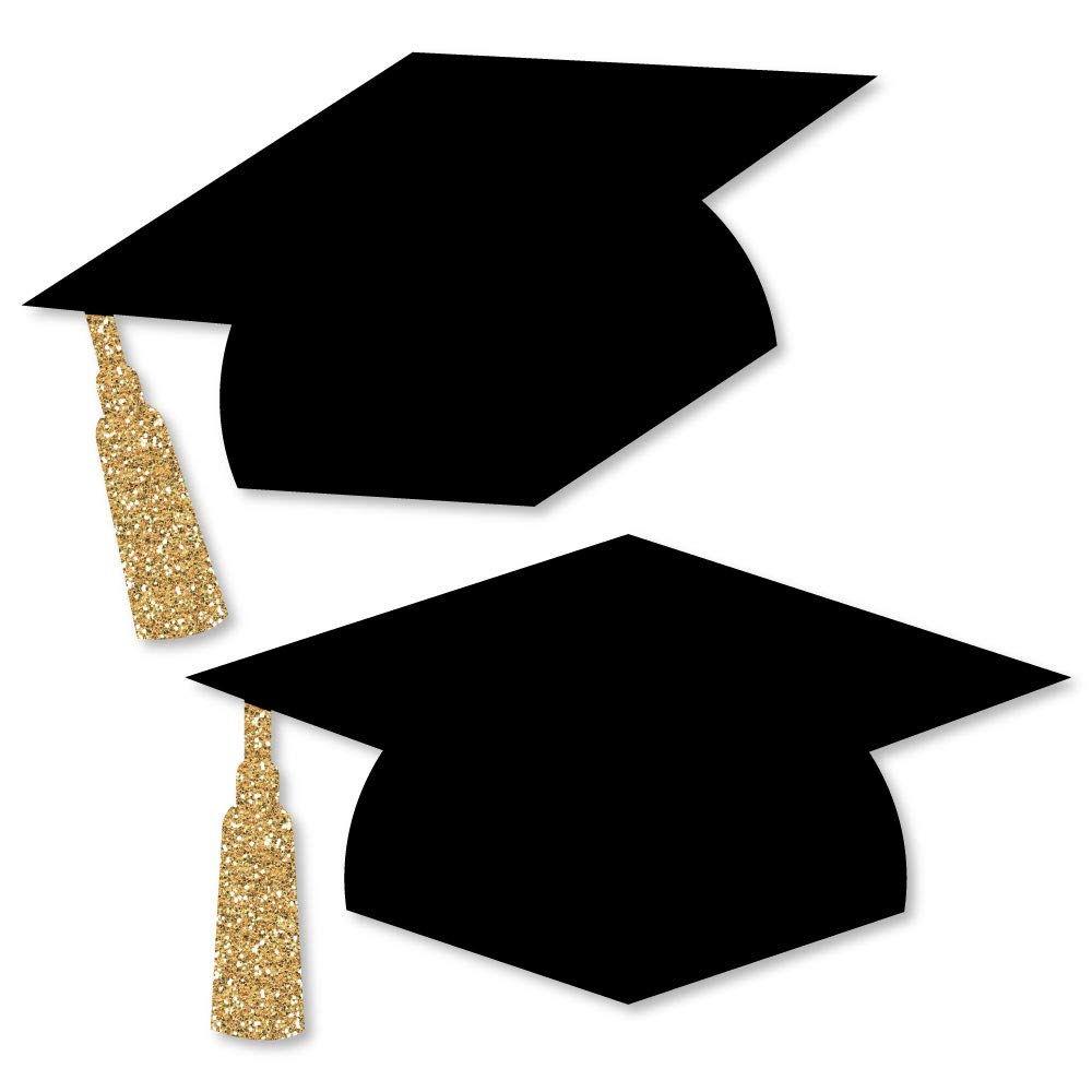 Big Dot of Happiness Gold Graduation Decorations - Cap Essentials, Elegant Golden Accents