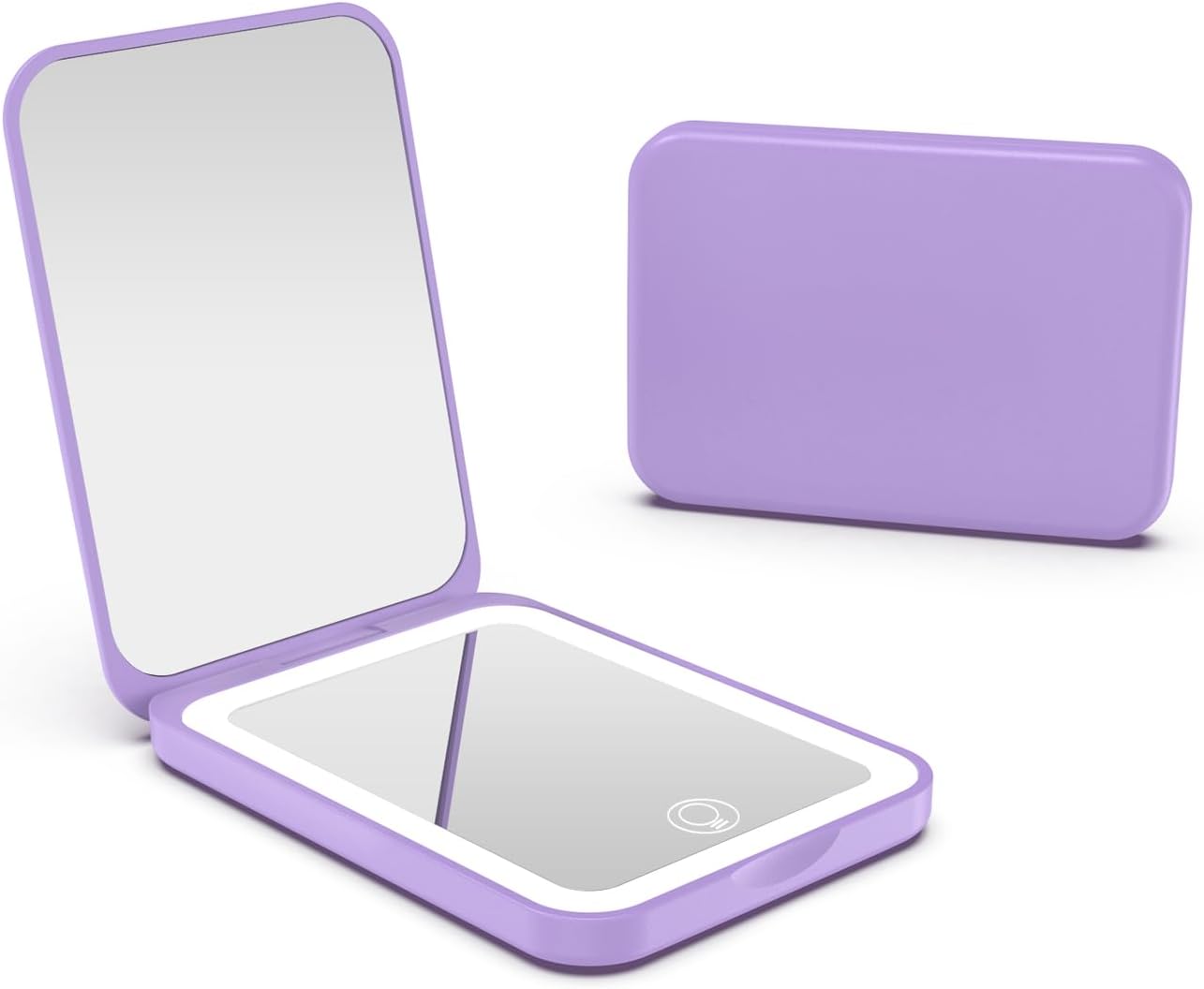 Kintion 2025 Pocket Mirror, Rechargeable Dimmable 3 Color Lighting 1X/3X LED Compact Travel Makeup Mirror for Purse, Portable, Folding, Handheld, Small Lighted Mirror for Women Gift, Purple