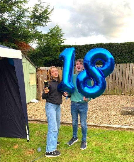 Giant Navy Blue 18 Balloon Number 40 Inch, 18 Number Balloons Birthday Supplies, 18 Year Old Birthday Party Celebration, 18 Balloons Graduations Anniversary Decorations
