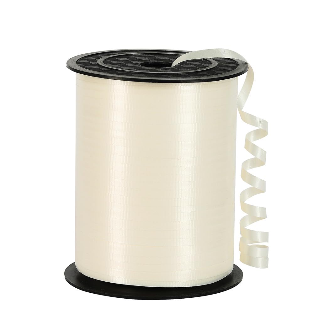 Ivory Ribbon,3/16 inch x 500 Yard Crimped Ivory Curling Ribbon for Gifts Wrapping, Birthday