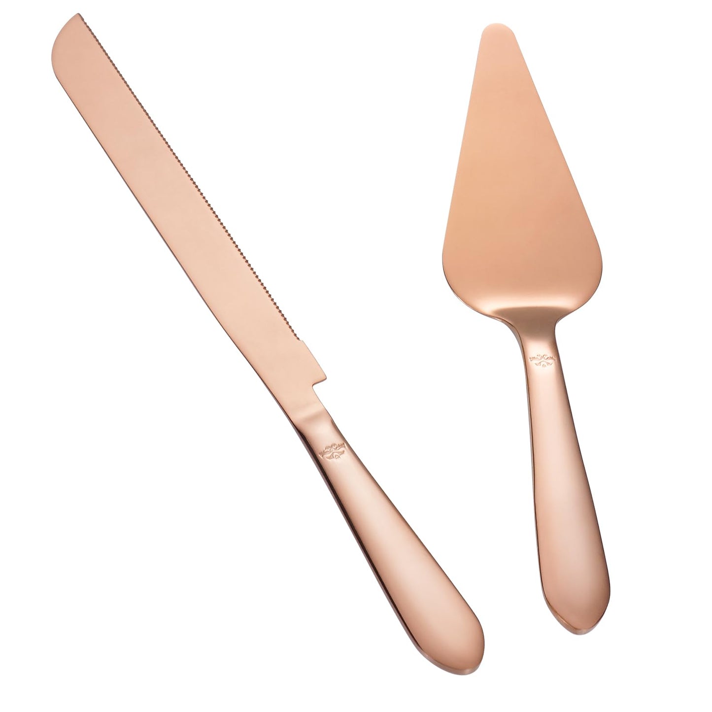 Wedding Cake Knife and Server Set, Integral Stainless Steel Longer Cake Cutter and Wider Pie