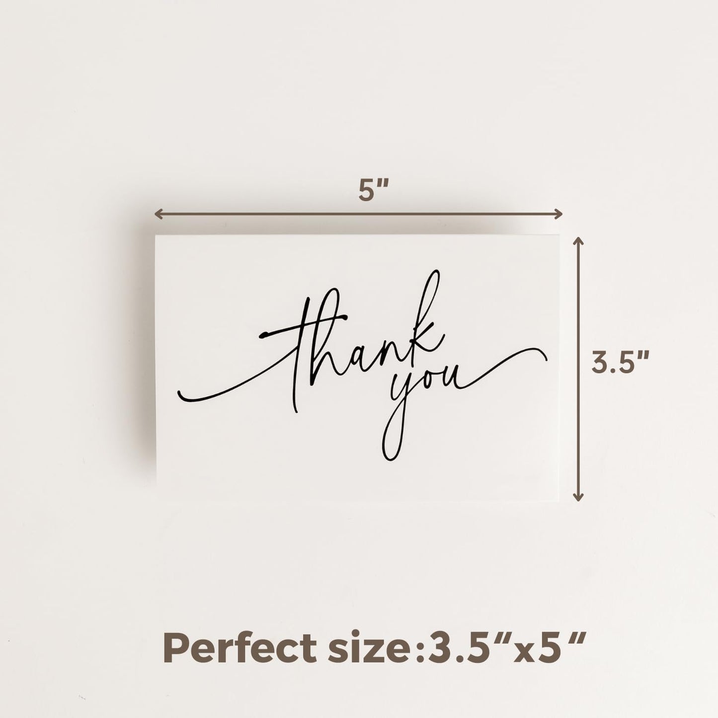 SPIRITDUST 52-pack Thank You Cards Bulk with Kraft Envelopes & Matching Stickers, 3.5x5 Inches