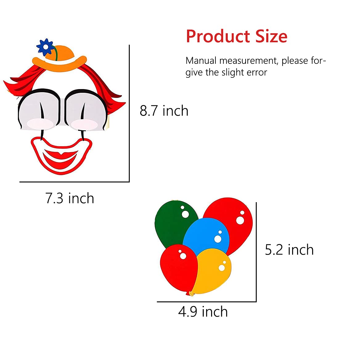 36PCS Circus Photo Booth Props Funny Carnival Theme Party Decorations