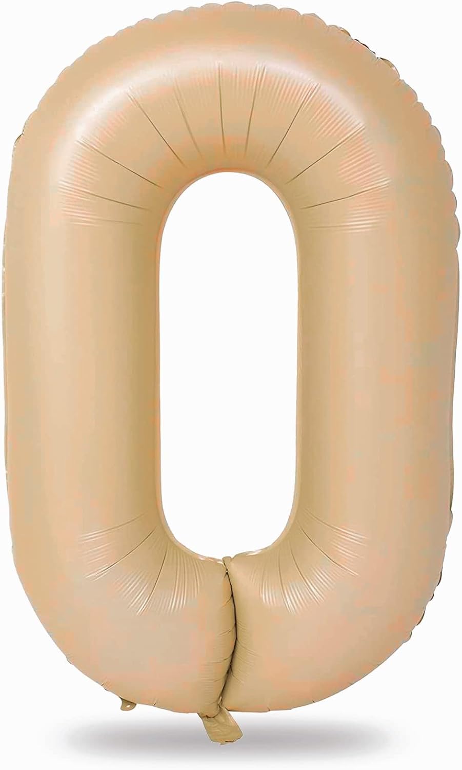 Nude 0 Balloons, 40 Inch Large Tan Foil Number Balloons Set 0-9, Self Inflating Digital 0 Helium Balloon for Boys Girls Men Women 10th 100th Age Birthday Anniversary Party Decorations Supplies