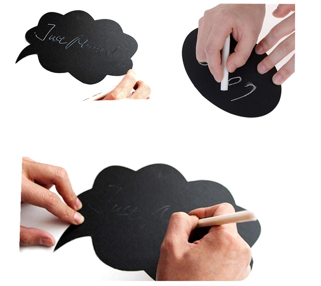 Photo Booth Props Kit,Writable Black Paper Card Board Photographing Props for Wedding Birthday Prom
