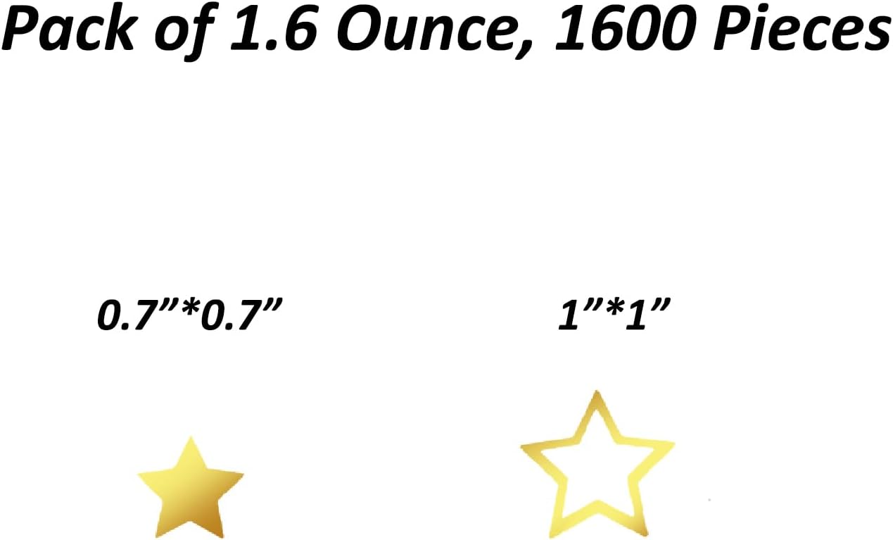 Confetti Star Sequins Table Metallic Foil Sprinkles or DIY Birthday Wedding Engagemetn Christamas New Year Theme Party Celebrations Favor Party Supplies(Golden,2 SIZE)