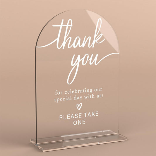 Acrylic Wedding Sign Thank You Sign for Wedding Wedding Signs for Ceremony Modern Calligraphy Arch Acrylic Table Top Sign for Wedding Reception and Event Party Table