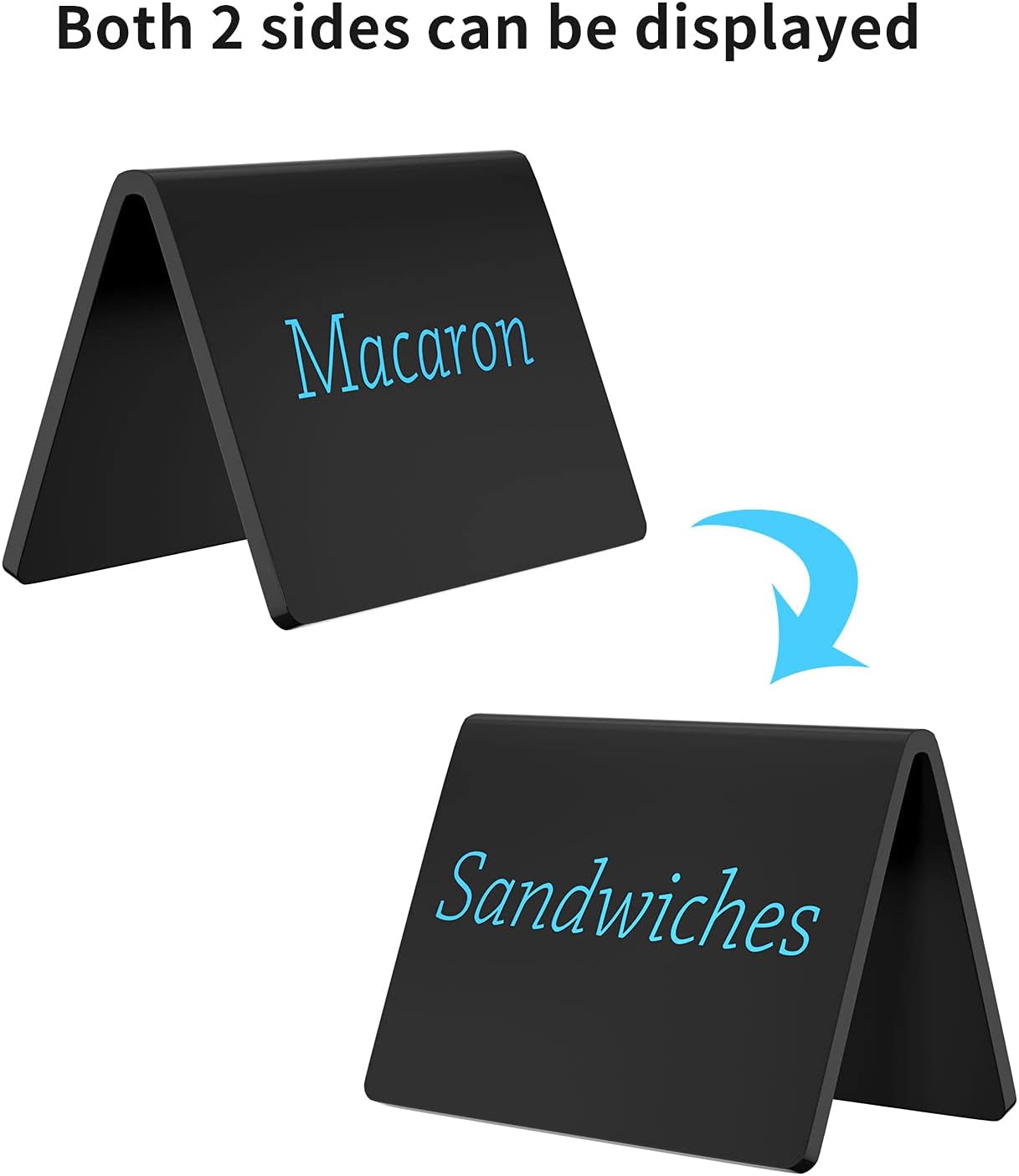 20 Pack Acrylic Mini Chalkboard Sign, AITEE Black Mini Tabletop Chalkboard Signs, Small Tent Chalkboards Blackboard for Weddings, Birthday Parties, Message Board Signs, Buffet, Bakery and Retail Label