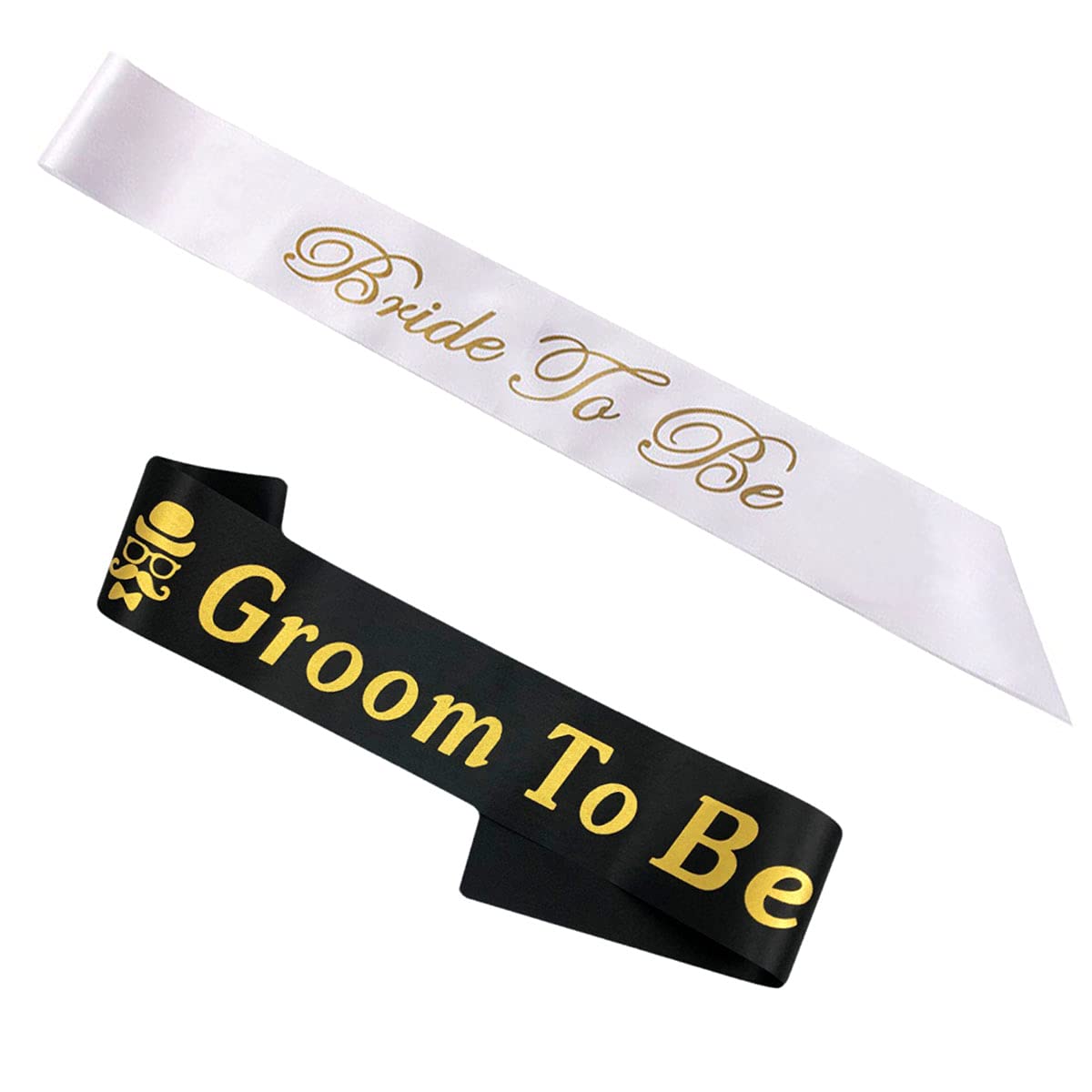 Bachelorette Party Sash Set- Bride and Groom Sash for Wedding Bridal Shower Party Decorations