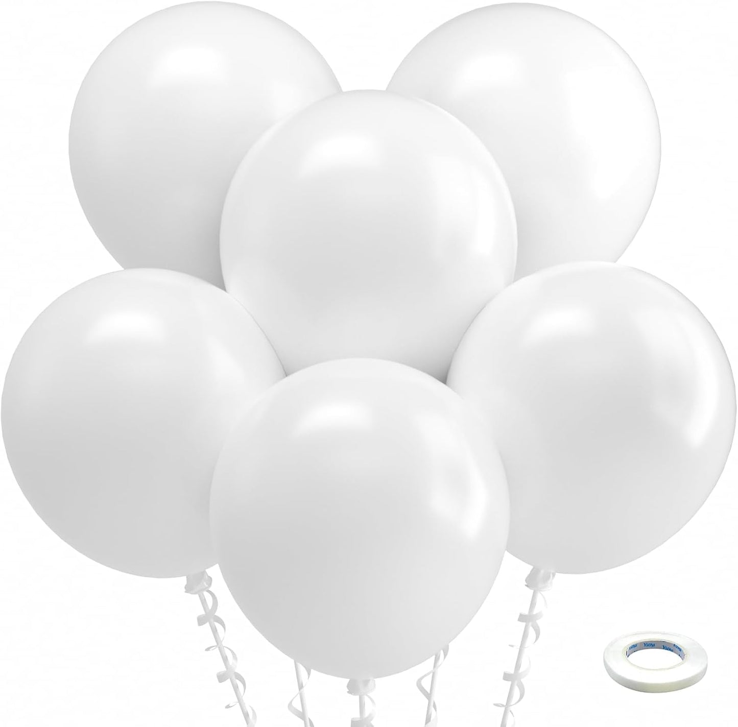 Bezente White Balloons 18 Inch - 30 Pack Large Thick White Balloons Big Round White Latex Balloons for Wedding Bridal Shower Anniversary Birthday Party Decorations