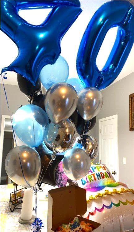 Giant Navy Blue 40 Balloon Number 40 Inch, 40 Number Balloons Birthday Supplies, 40 Year Old Birthday Party Celebration, 40 Balloons Graduations Anniversary Decorations