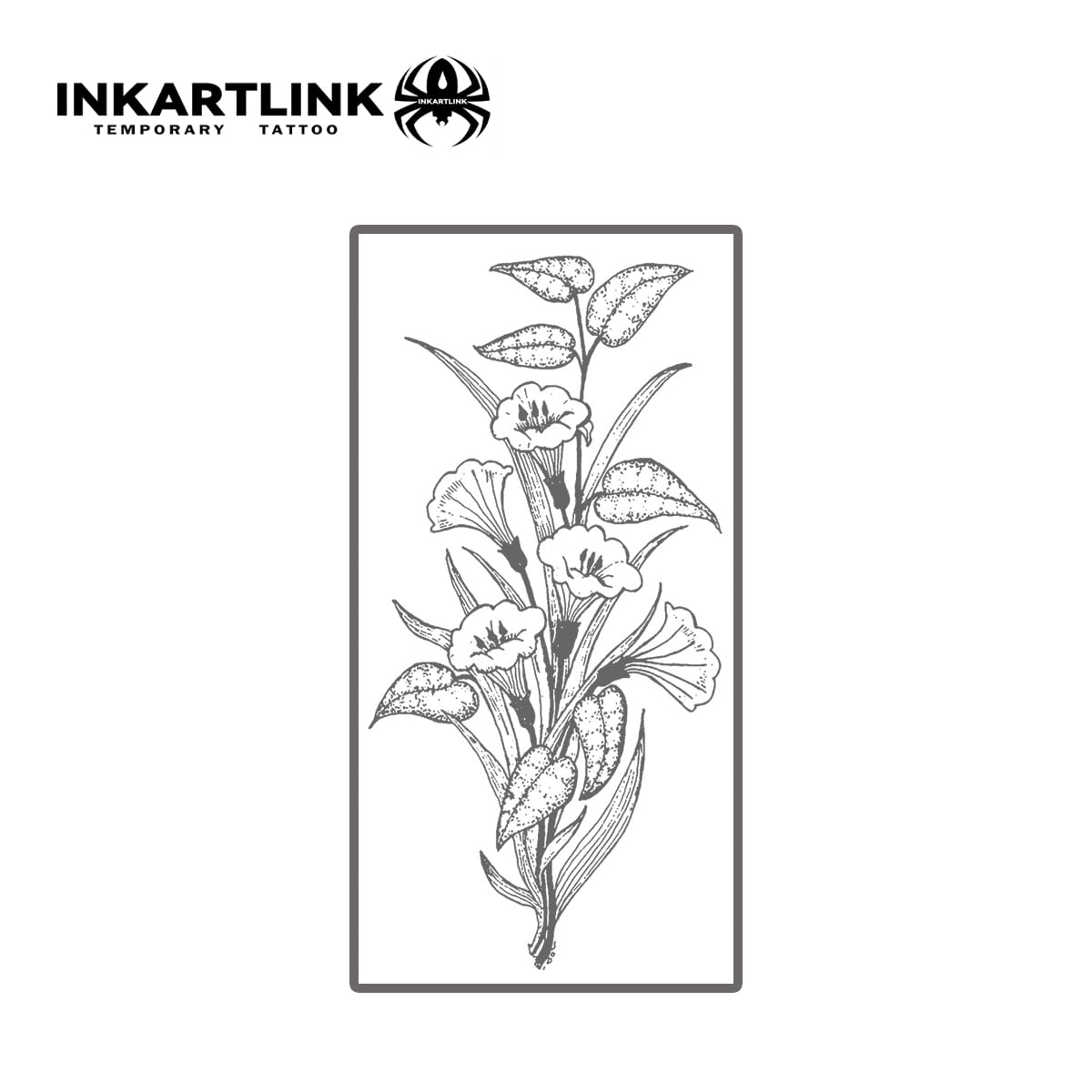 INKARTLINK Tattoo Tech, 2 Sheets Large Semi Permanent Tattoo, Adult Art Design Temporary Tattoos, Lasts 1-2 Weeks, Waterproof, Realistic Look, No Reflection (Flora Sketch)