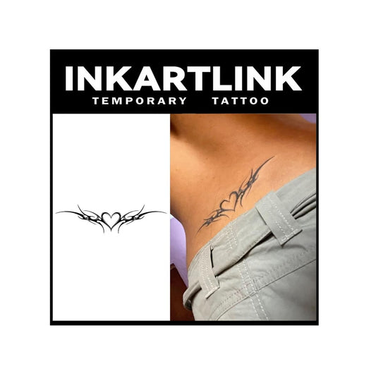 INKARTLINK Tattoo Tech, 2 Sheets Large Semi Permanent Tattoo, Temporary Tattoos, Last 1-2 Weeks, Waterproof, Realistic Look, No Adhesive, No Reflection （Flower Design)298