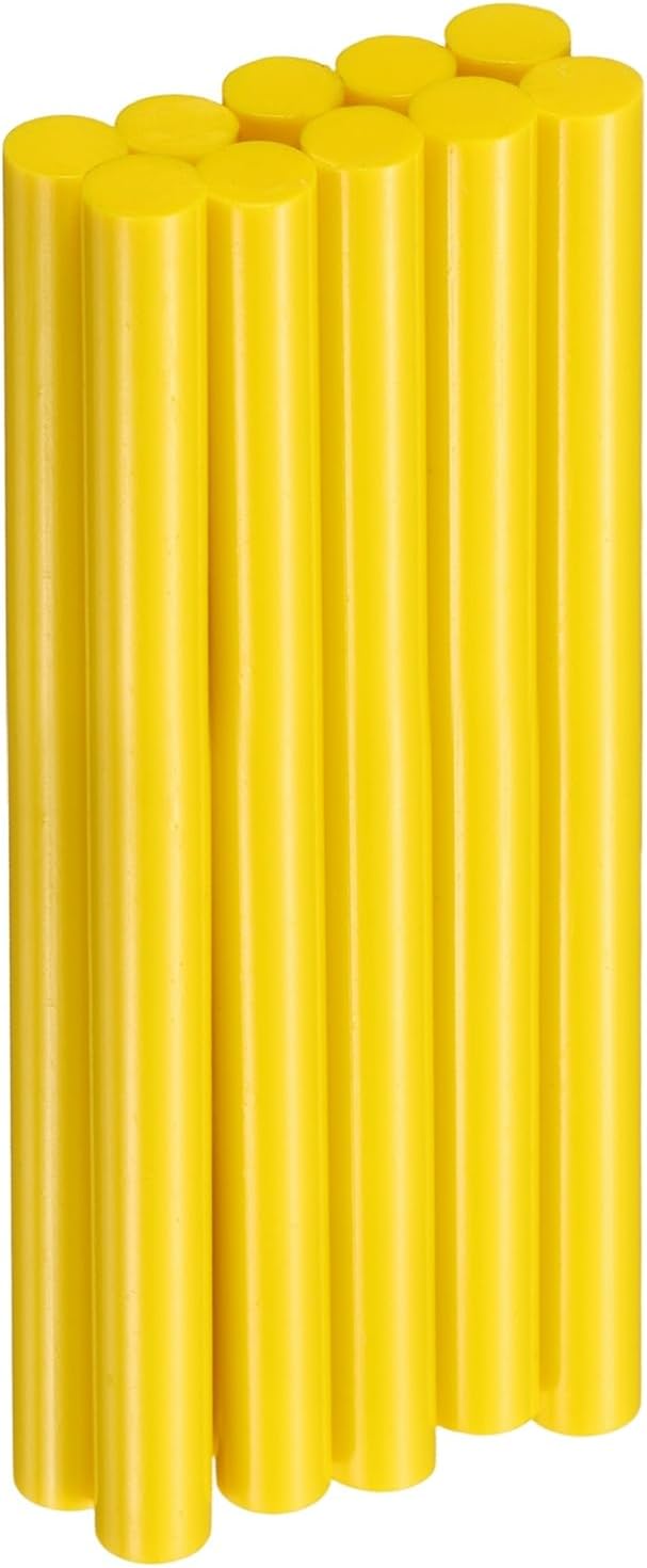 HARFINGTON 10pcs Hot Glue Sticks 0.43" Dia x 5.91" Long EVA Mini Hot Melt Adhesive Glue Stick for Hot Melt Gun Wood Plastic Glass Flowers Fabrics Foam, Yellow