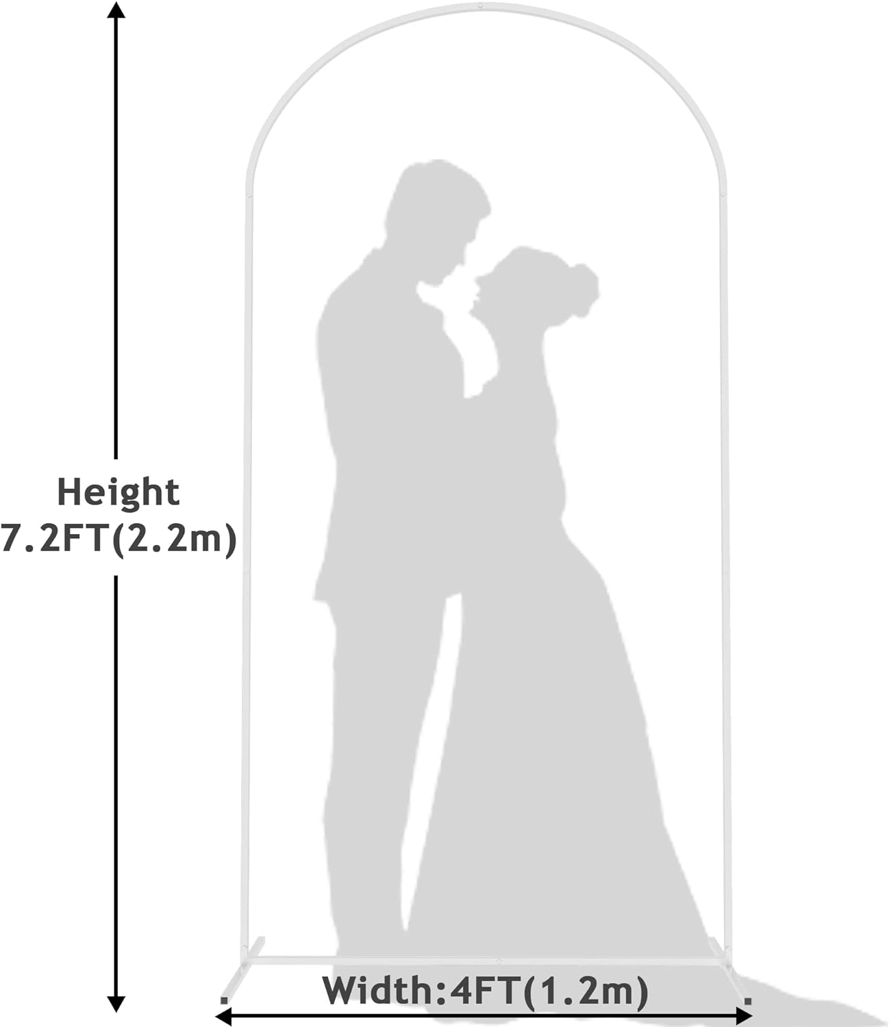 Wokceer Wedding Arch Backdrop Stand 7.2 FT White Metal Chiara Backdrop Stand for Wedding Ceremony Photo Booth Outdoor Indoor Birthday Party Garden Floral Balloon Arch Decoration