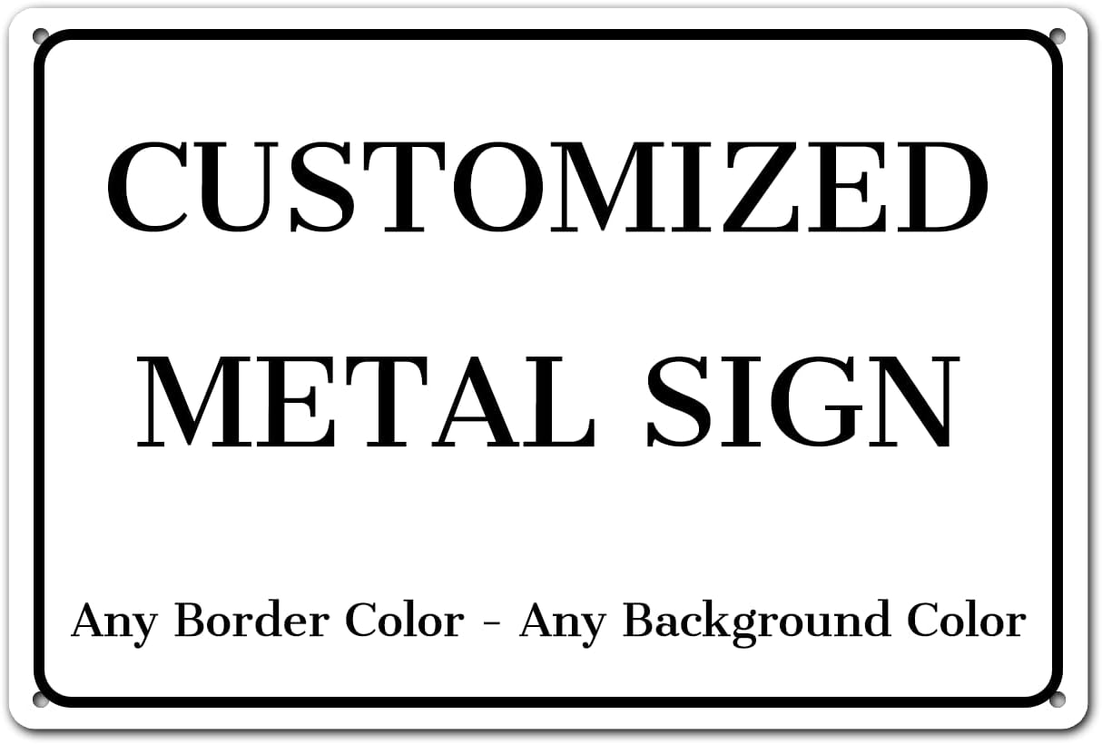 Custom Signs Outdoor Metal - 12 x 8 Personalized Aluminum Rust-Proof Entrance Garden Hazard Intersection Parking Signs, Decorative Sign（Style 02)