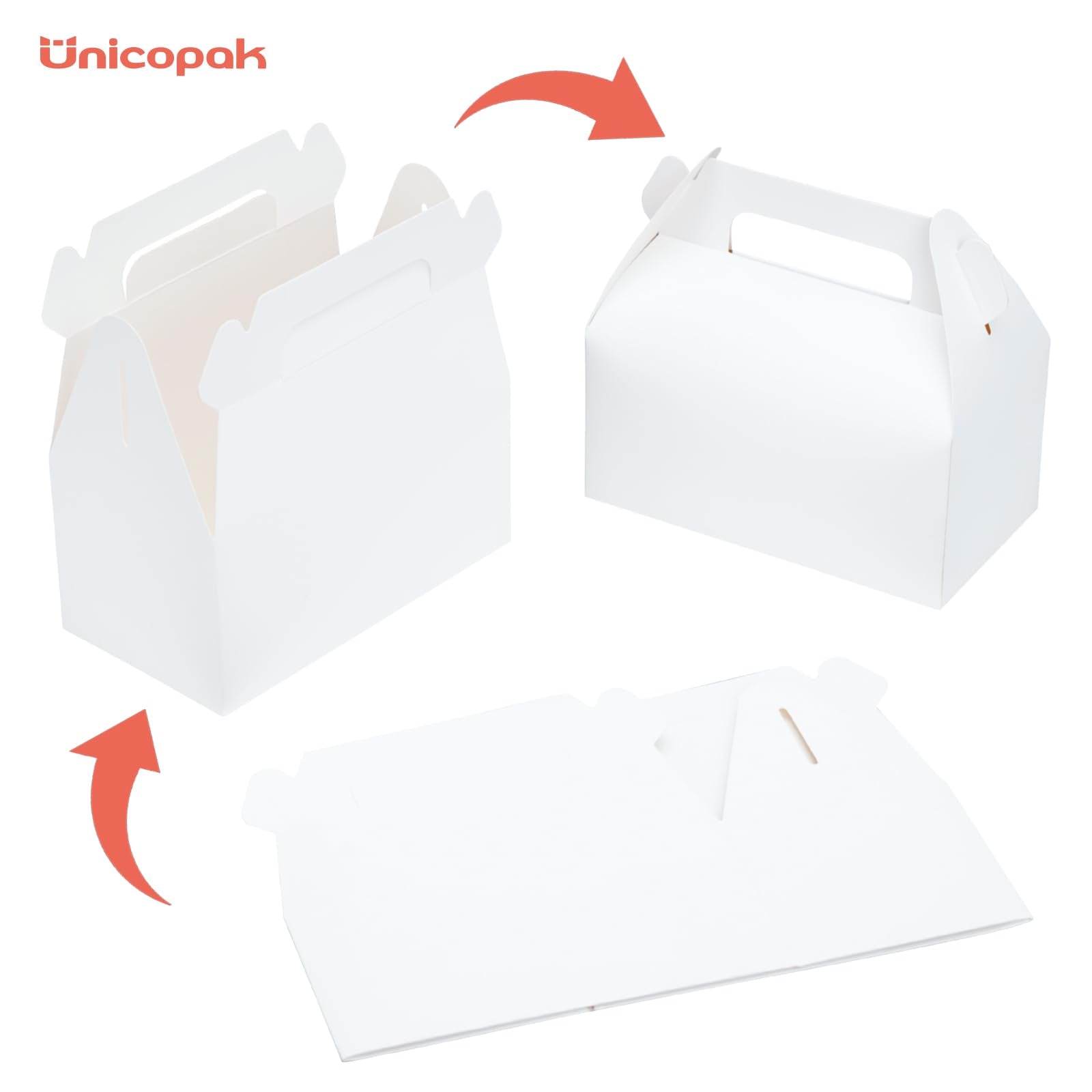 UnicoPak 30 Pack Party Favor Boxes Treat Boxes, White Gable Gift Boxes for Party Favors Goodies