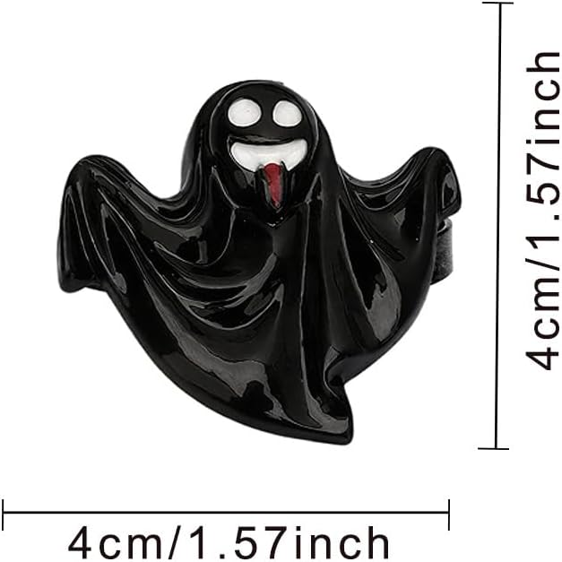 Ghost Napkin Rings Set of 6, Halloween Party Napkin Holder Buckles, Thanksgiving Christmas Napkin Rings (Black, One Size)